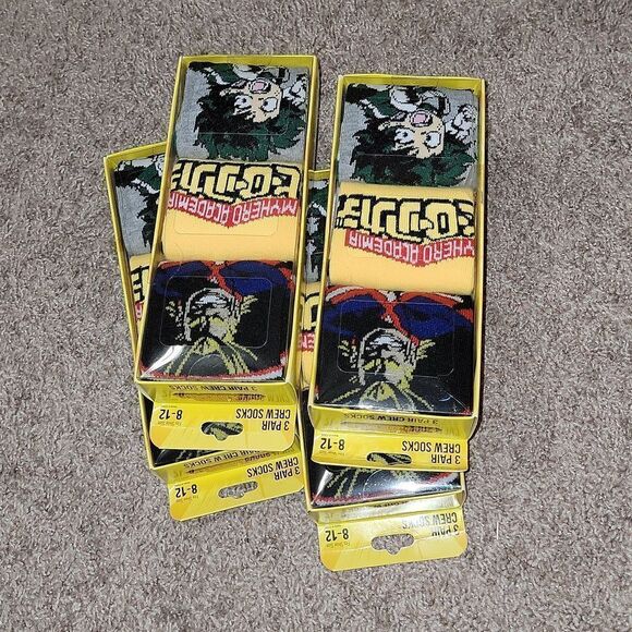 My Hero Academia 3 Pair Pack Crew Socks Bioworld Funimation New - Picture 5 of 5